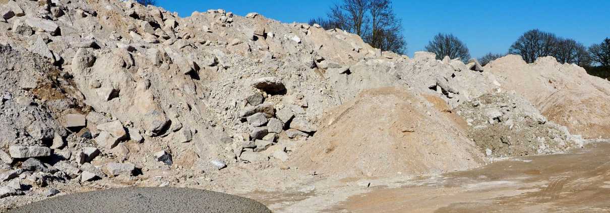 Das hochwertige Mineralgemisch aus dem HTB Werk Marbostel besteht zu 100 Prozent aus recyceltem Restbeton