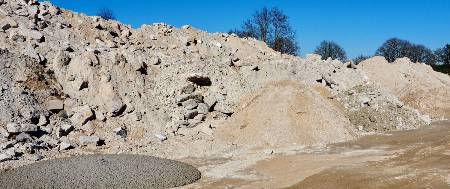 Das hochwertige Mineralgemisch aus dem HTB Werk Marbostel besteht zu 100 Prozent aus recyceltem Restbeton
